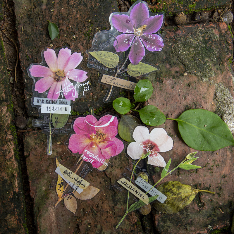 Dried Flower Bulk - 10 stuks/verpakking Hoekbloemenhuis-serie stickers, grote gedroogde