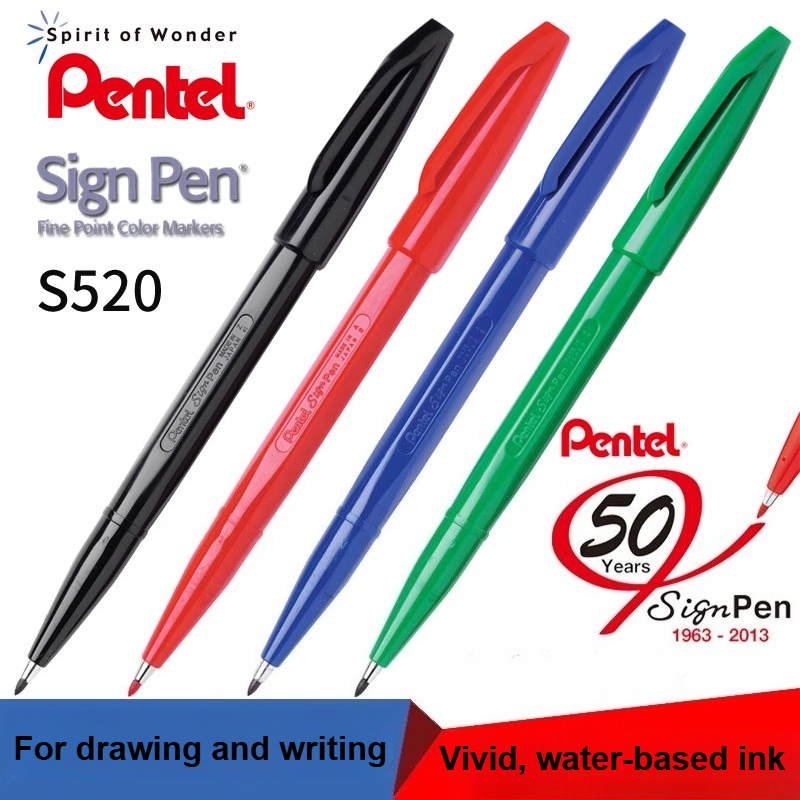 Pentel Pen Sign Pen - 1/3/12PC Pentel S520 Tekenpen Fijne punt