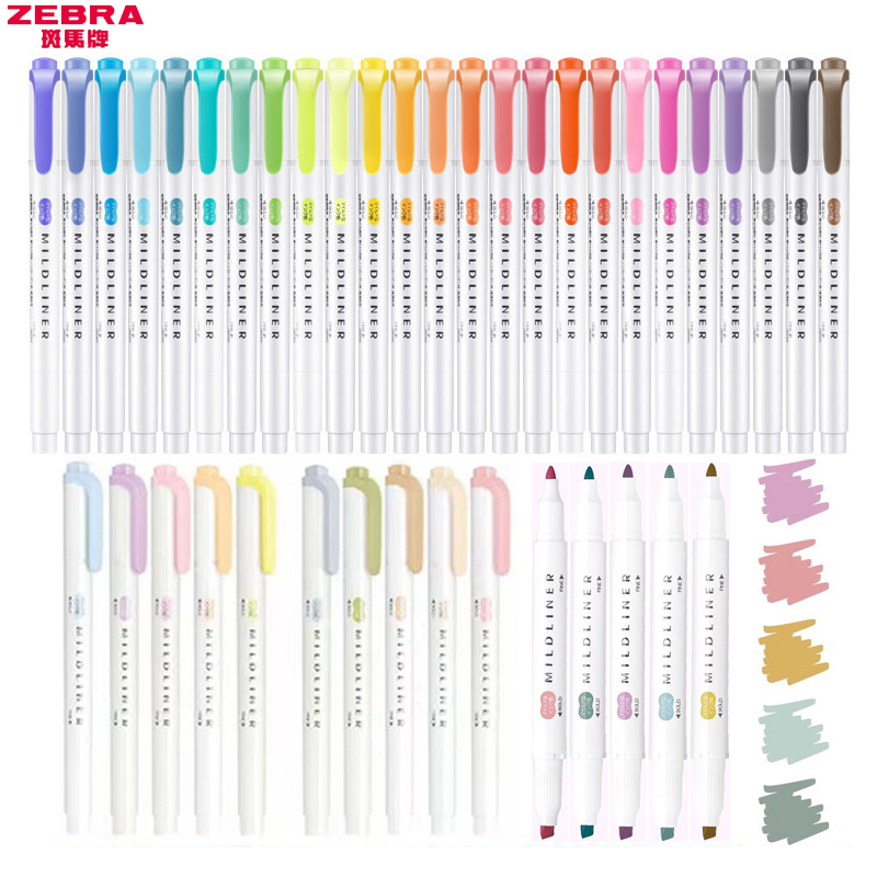 Zebra Pen Mildliner - 1/3pcs ZEBRA MILDLINER WKT7 Markeerstiften, Multi-Kleuren