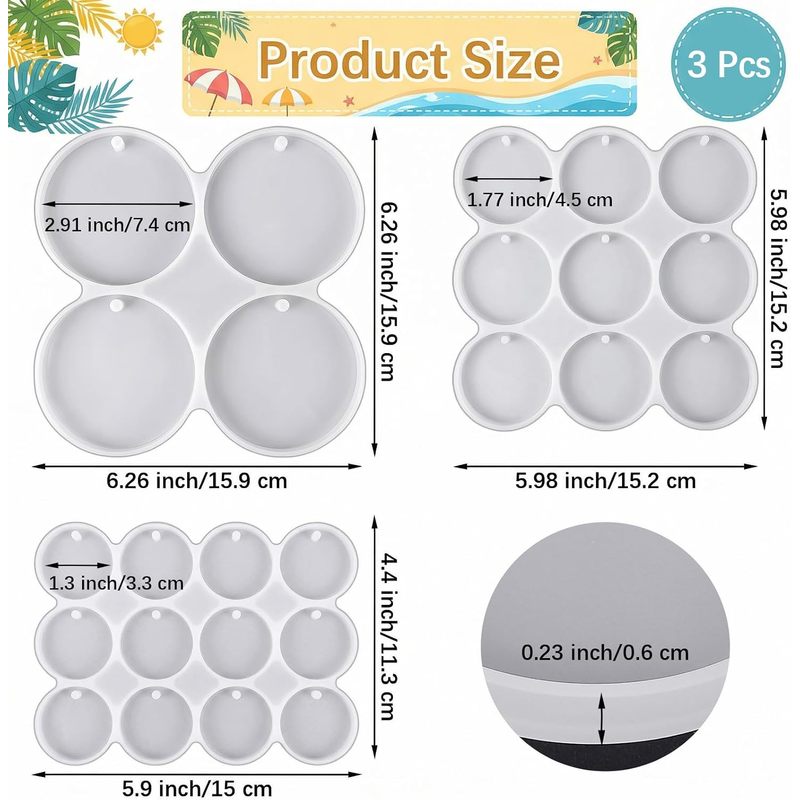 3-delige ronde malset, 25A ron - Resin Ocean Wave Mold recensie en prijs